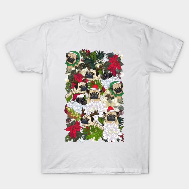 Because Christmas Pug T-Shirt by huebucket